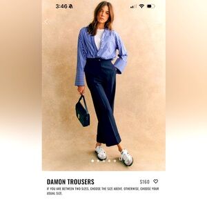 Sézane Navy Damon Trousers